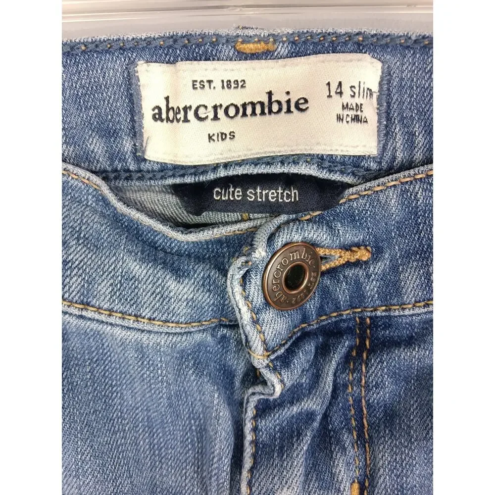 Abercrombie & Fitch Girls' Straight Jeans 14 Slim